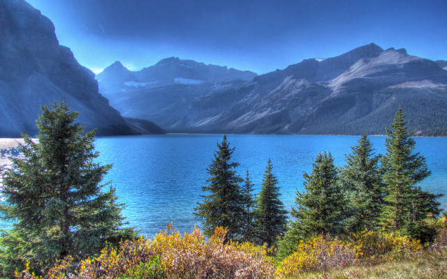 Lake mountains trees cloudy sky #33 free wallpaper for desktop - medium preview image