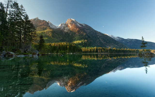 Mountain lake reflection forest sky #2 free wallpaper for desktop - medium preview image
