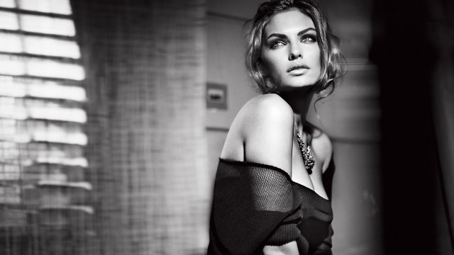 Woman black dress window blinds free wallpaper for desktop - medium preview image