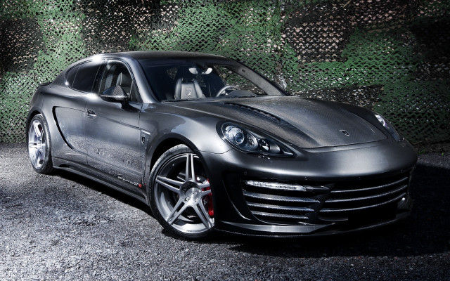 Black sports car green plants free wallpaper for desktop - medium preview image