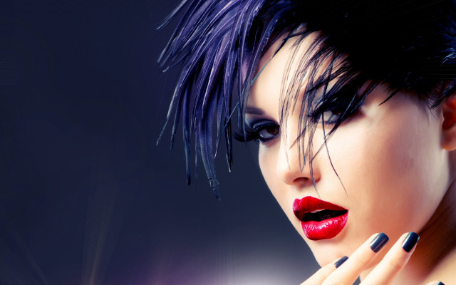 Woman black red nails red free wallpaper for desktop - medium preview image