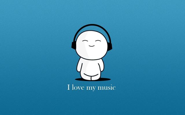 Cartoon headphones love music smile free wallpaper for desktop - medium preview image