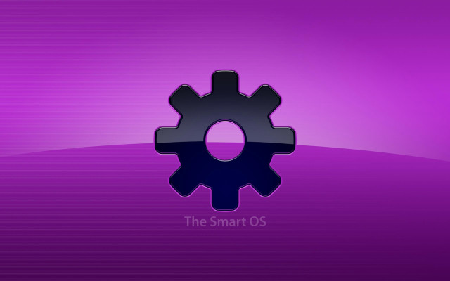 Purple background gear smart os free wallpaper for desktop - medium preview image