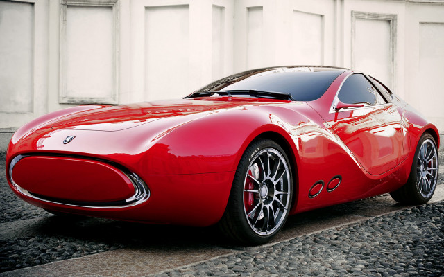 Red sports car street building #7 free wallpaper for desktop - medium preview image