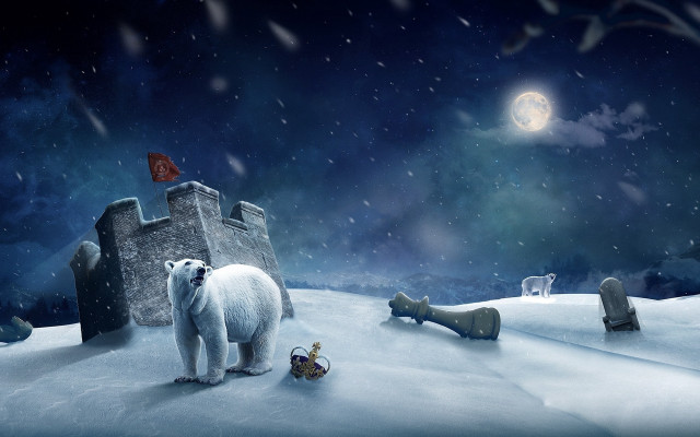 Polar bear castle toy soldier free wallpaper for desktop - medium preview image