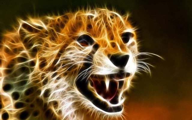 Cheetah glowing shockart airbrush digital free wallpaper for desktop - medium preview image