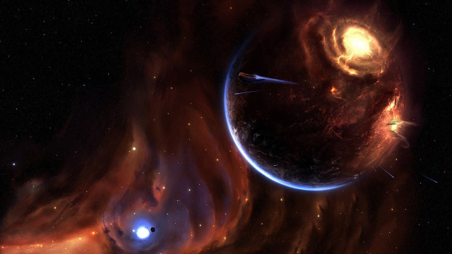 Space planet star aurora moon #2 free wallpaper for desktop - medium preview image