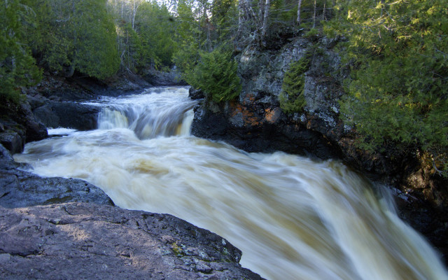 River forest waterfall mountains nature #2 free wallpaper for desktop - medium preview image