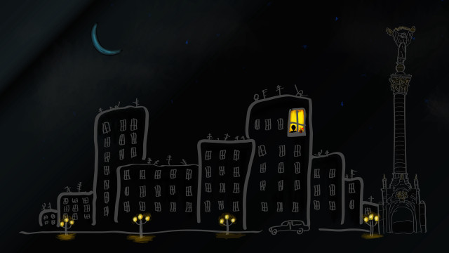 City night clock tower moon free wallpaper for desktop - medium preview image
