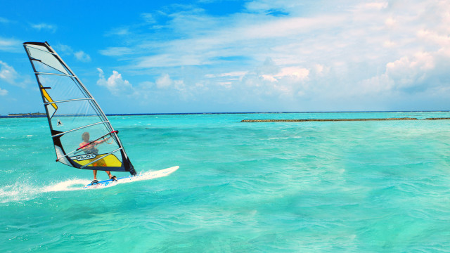Wind sailor water sailboard beach free wallpaper for desktop - medium preview image