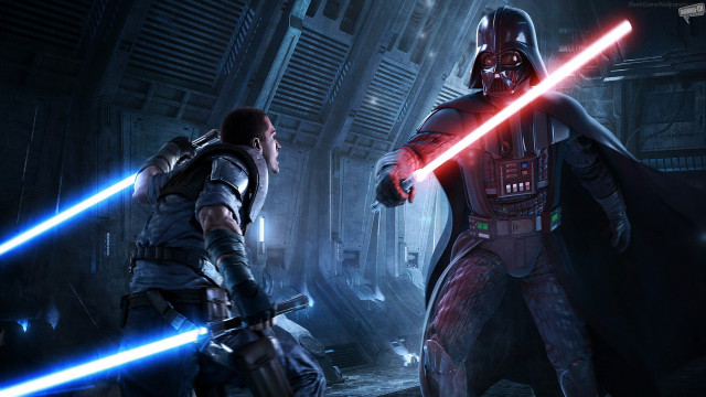 Holographic lightsaber duel urban night free wallpaper for desktop - medium preview image