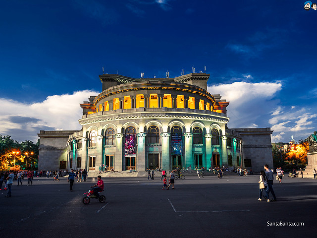 Large building night people sky free wallpaper for desktop - medium preview image