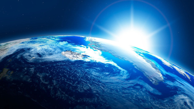 Earth space sun stars milkyway free wallpaper for desktop - medium preview image