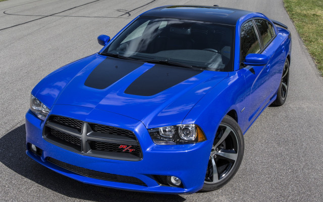 Blue dodge charger race track free wallpaper for desktop - medium preview image