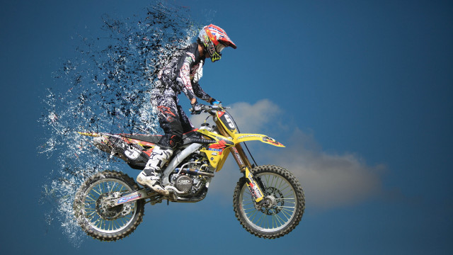 Man dirtbike water air gear free wallpaper for desktop - medium preview image