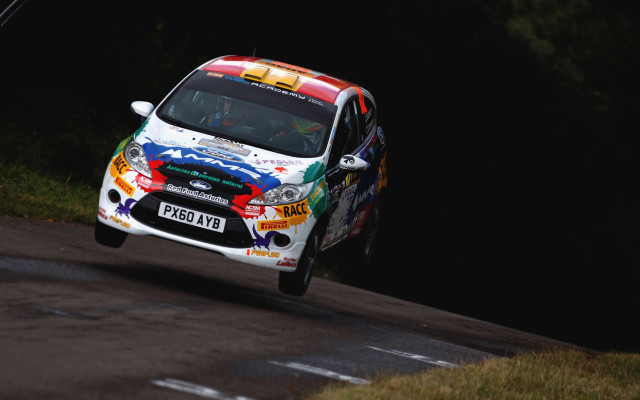 Colorful car driving night trees free wallpaper for desktop - medium preview image