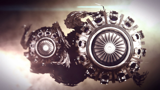 Metal gear clock steampunk ambient free wallpaper for desktop - medium preview image