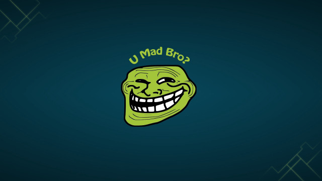 Green troll face u mad free wallpaper for desktop - medium preview image