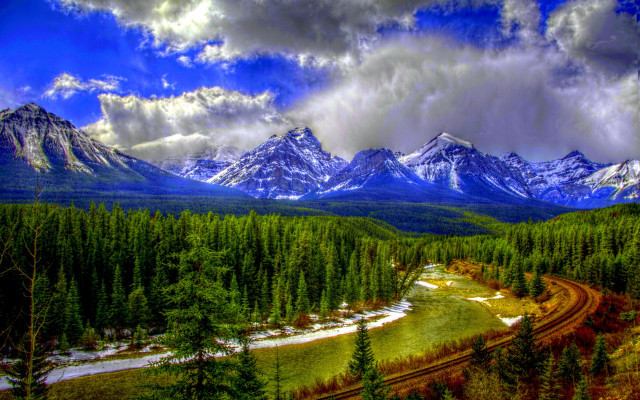 Mountain range river snow capped #9 free wallpaper for desktop - medium preview image