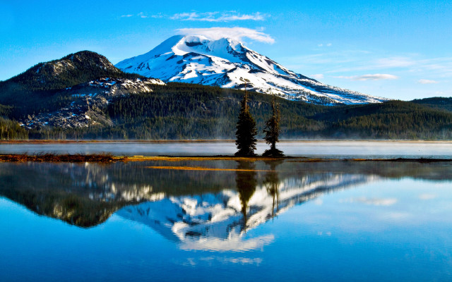 Mountain lake forest sky reflection #3 free wallpaper for desktop - medium preview image