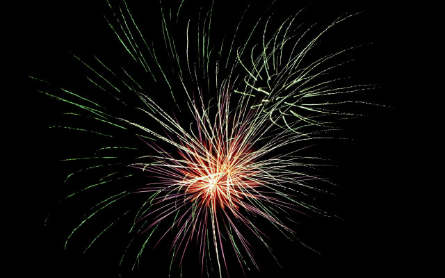 Fireworks night sky colorful explosions free wallpaper for desktop - medium preview image