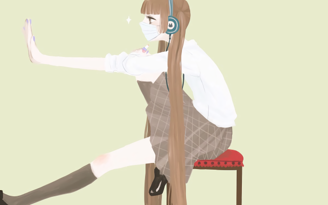 Girl sitting chair long hair #2 free wallpaper for desktop - medium preview image