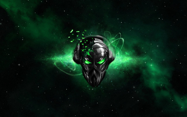 Alien glowing eyes space art free wallpaper for desktop - medium preview image