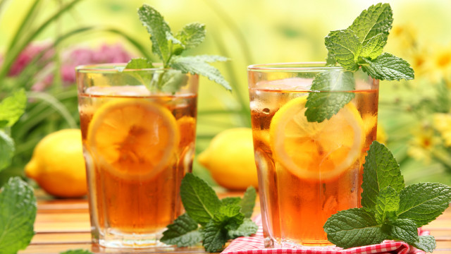 Lemon tea mint lemons blurry free wallpaper for desktop - medium preview image