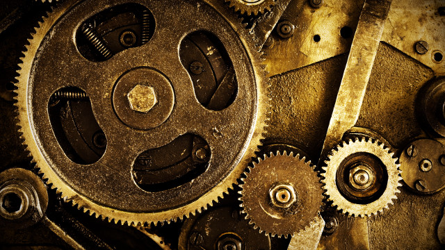 Clock gears steampunk eye focus free wallpaper for desktop - medium preview image