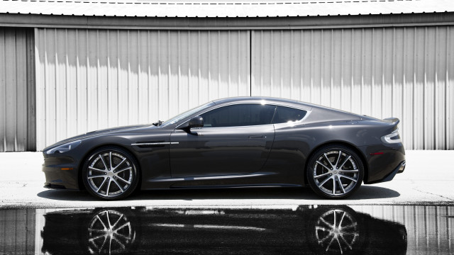 Black sports car building large free wallpaper for desktop - medium preview image