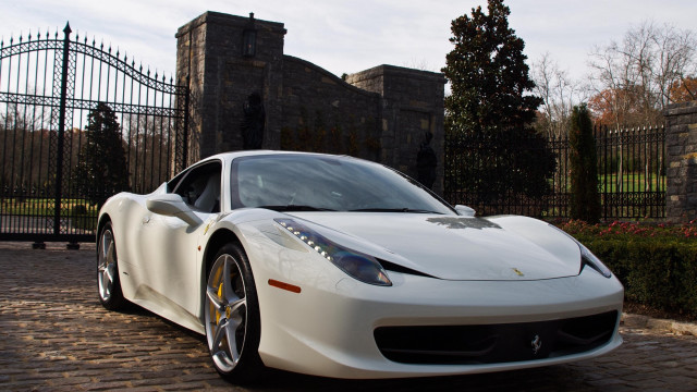 White sports car neoclassicism marble free wallpaper for desktop - medium preview image