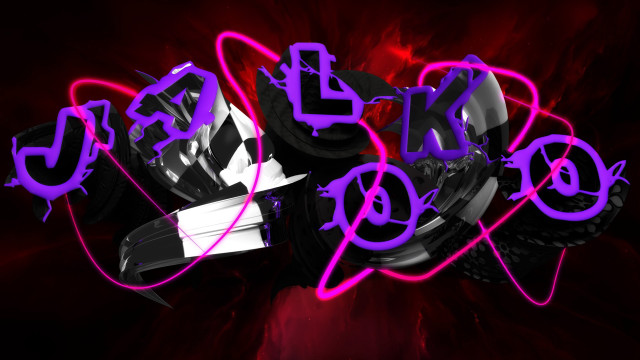 Neon keyboard mouse purple black free wallpaper for desktop - medium preview image