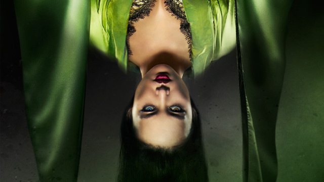 Green haired gothic woman lace free wallpaper for desktop - medium preview image
