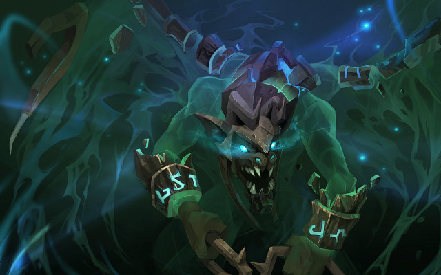 Demonic glowing eyes green coat free wallpaper for desktop - medium preview image