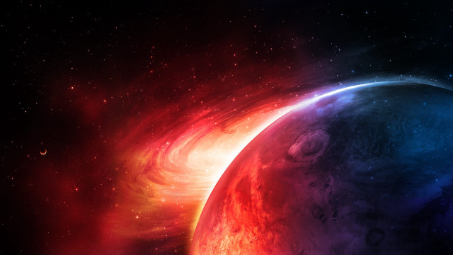 Colorful space planet star background free wallpaper for desktop - medium preview image