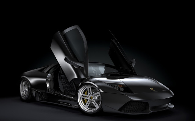 Black sports car doors open #2 free wallpaper for desktop - medium preview image