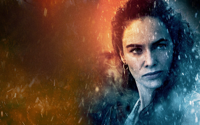 Woman rain leaves snowflakes aurora free wallpaper for desktop - medium preview image