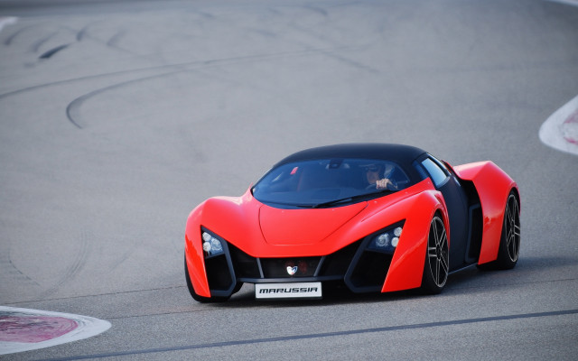 Red sports car racing numberplate #2 free wallpaper for desktop - medium preview image