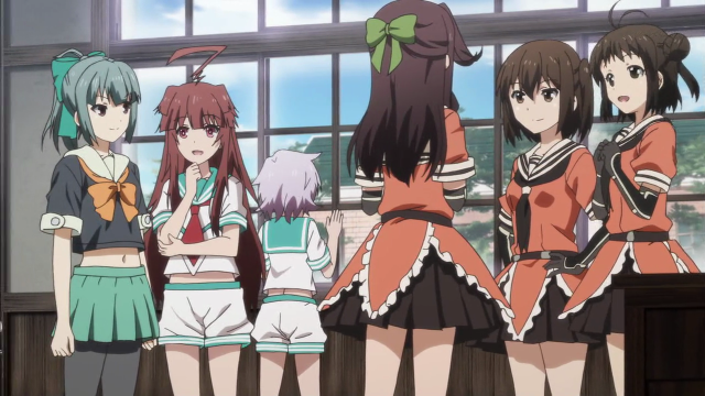 Anime girls window sill group free wallpaper for desktop - medium preview image