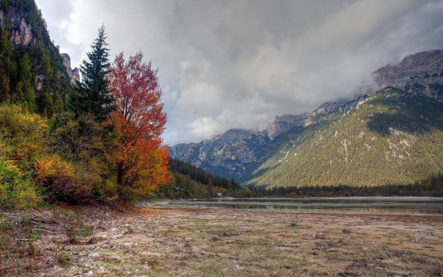 Mountain lake autumn forest cloudy #2 free wallpaper for desktop - medium preview image
