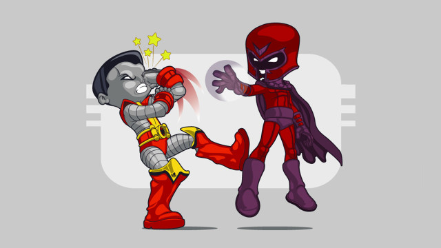 Cartoon man woman fighting star free wallpaper for desktop - medium preview image