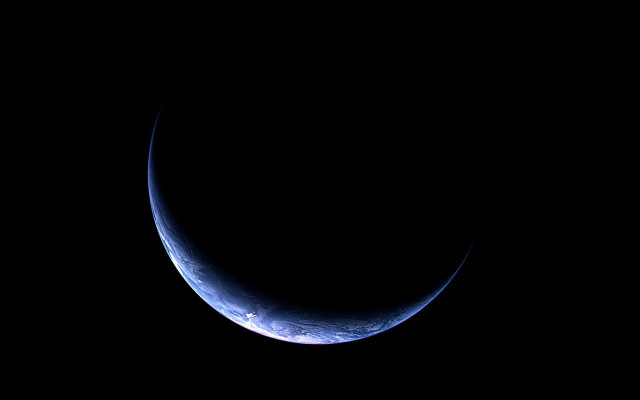 Crescent moon earth space microscopic free wallpaper for desktop - medium preview image