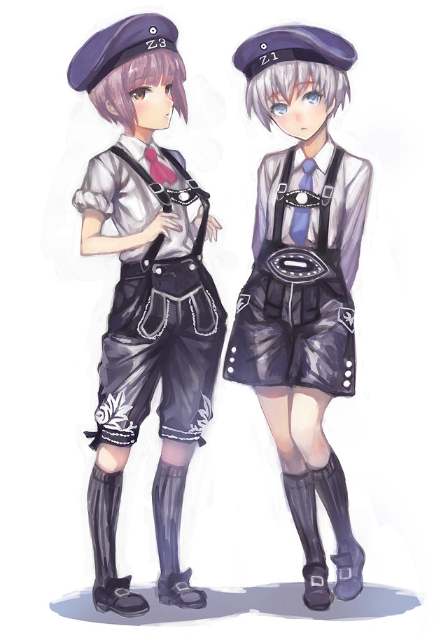 Anime 2girls hats ties sailor free wallpaper for mobile - medium preview image