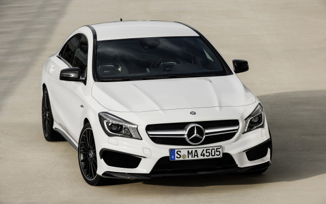 White mercedes cla black stripe free wallpaper for desktop - medium preview image