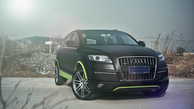 Black car neon green trim free wallpaper for desktop - medium preview image