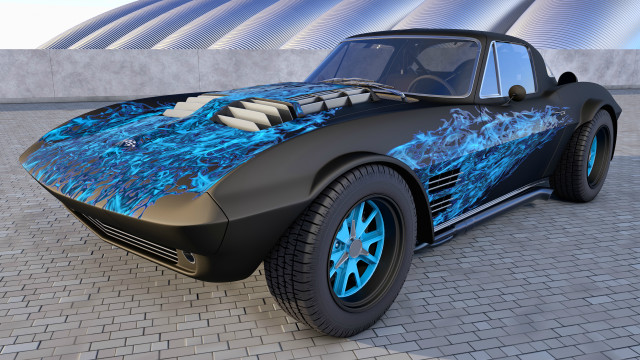 Car blue brick road dome free wallpaper for desktop - medium preview image