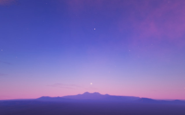 Purple mountain star dusk night free wallpaper for desktop - medium preview image