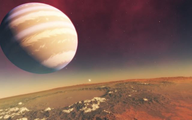 Red planet sky starry night free wallpaper for desktop - medium preview image