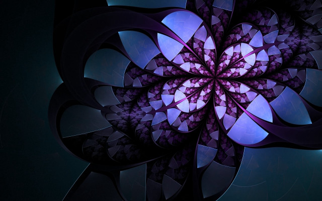 Purple blue flower black white free wallpaper for desktop - medium preview image