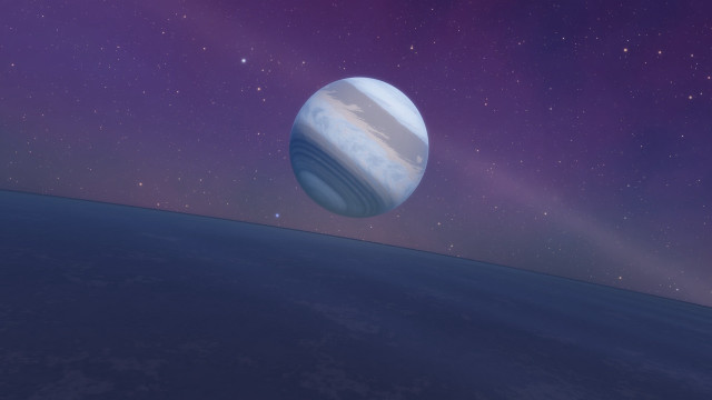 Purple sky planet stars aurora free wallpaper for desktop - medium preview image
